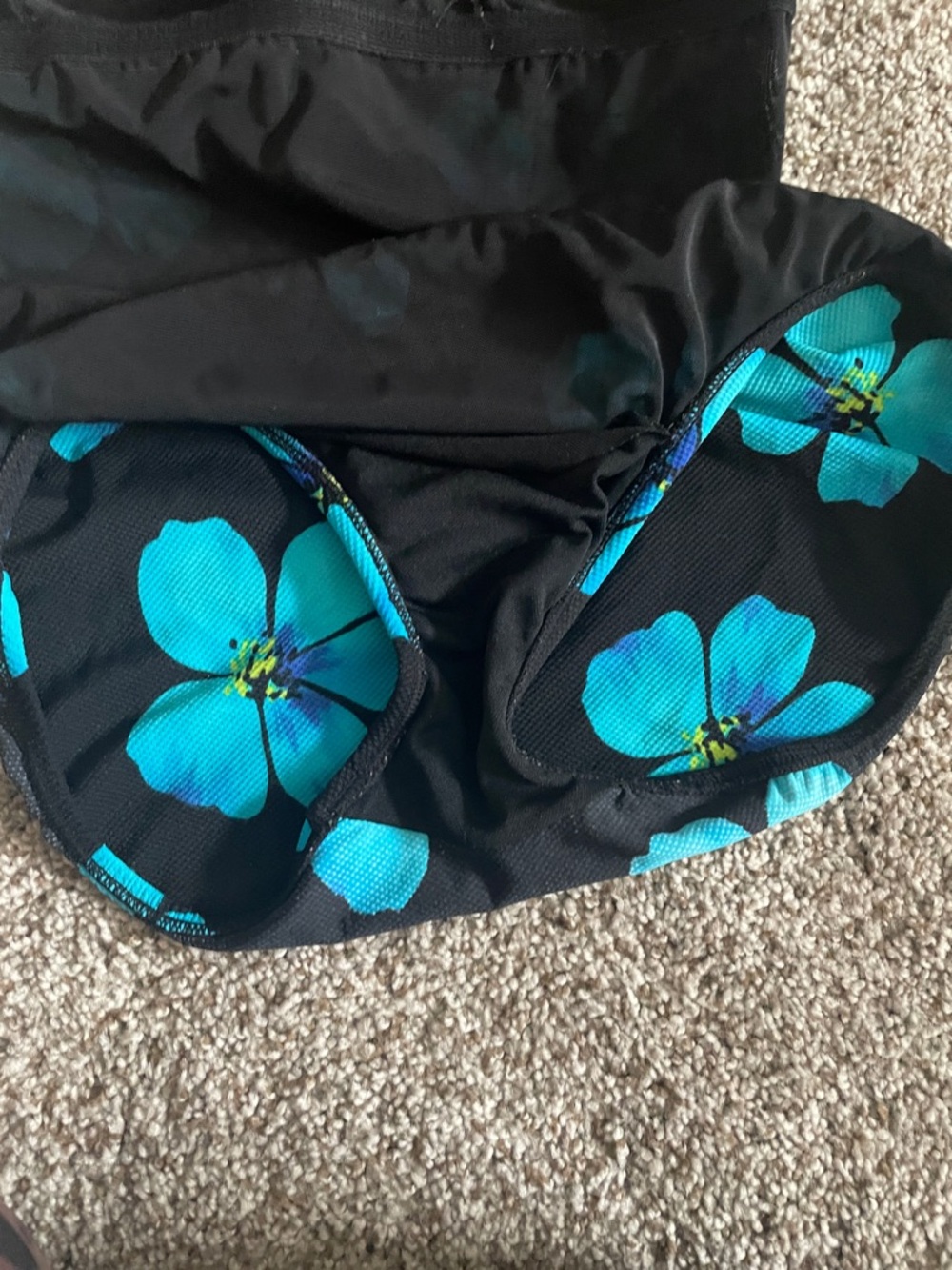 Women's Blue Floral One-Piece Swimsuit - Classic Fit - Picture 7 of 10